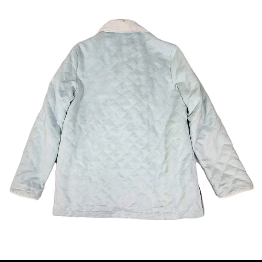 Womens Blue Luxury Quilted Embroidered Microsuede Barn Coat Size S/M Mycra Pac